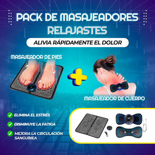 COMBO RELAX PRO: Pack de Masajeadores + 10 Parches Kinoki